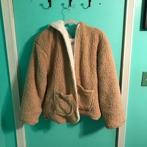Sherpa hooded cardigan (reversible)